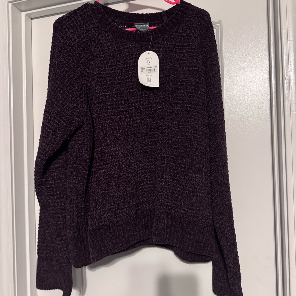 ARULA Deep Purple Crew Neck Sweater